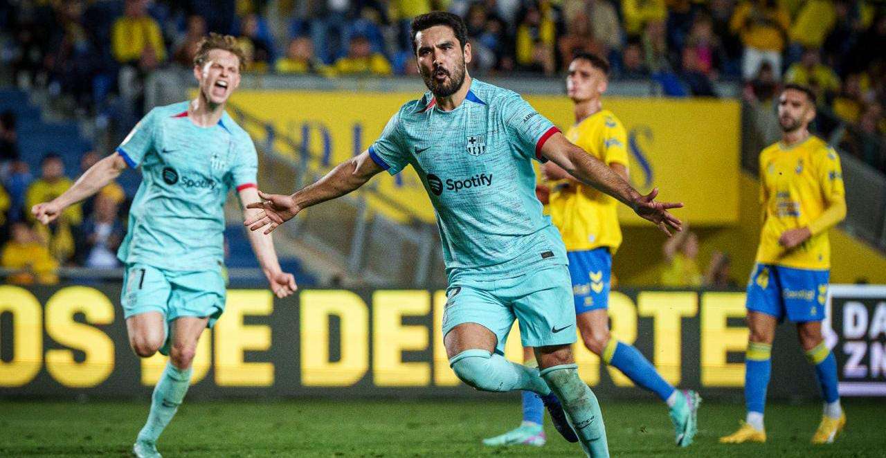 جانب من مباراة برشلونة ضد لاس بالماس