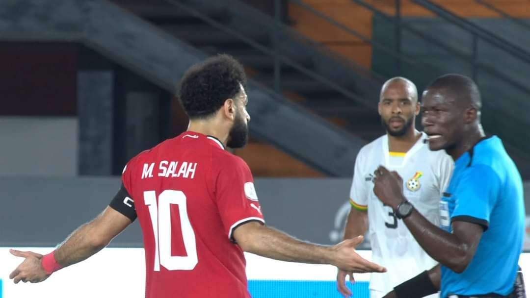 محمد صلاح منفعل في مباراة منتخب مصر ضد غانا