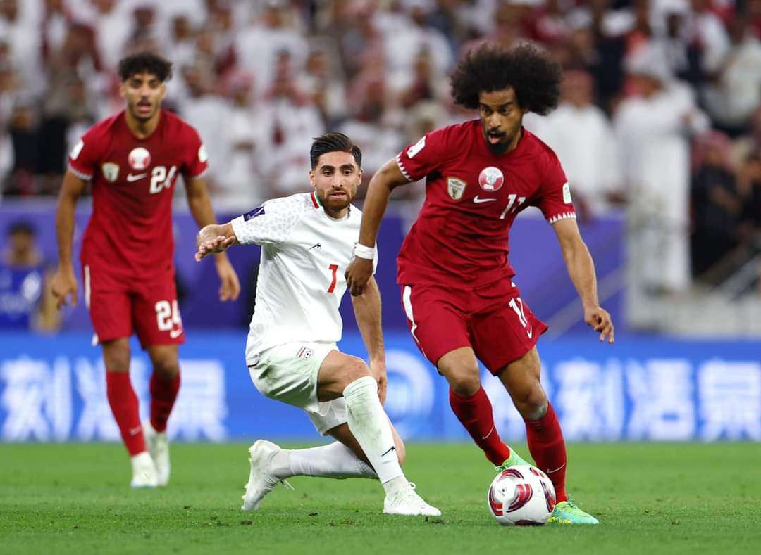 جانب من مباراة سابقة لمنتخبي قطر والأردن