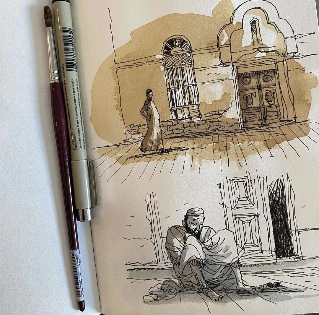 صور| رسام فرنسي يرسم صورًا غنية وخلابة عن الثقافة والتاريخ بالمملكة